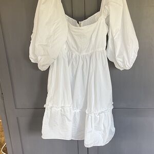 Cara Cara White Puff Sleeve Dress large see photos